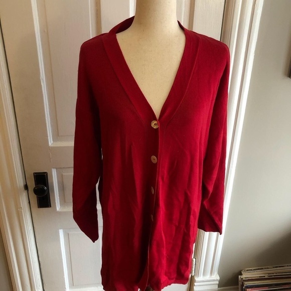 Gruppo Americano Red Cardigan Size Medium - Picture 2 of 4